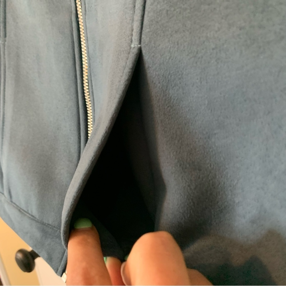 Chico’s Teal Faux Suede Zipper Jacket, size 1 (M/8) - Picture 5 of 9